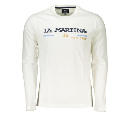 La Martina Chic Crew Neck Embroidered White Tee