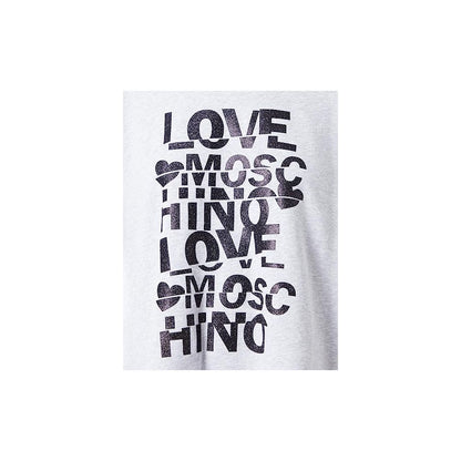 Love Moschino Glittered Cotton Oversized Sweatshirt - Grå