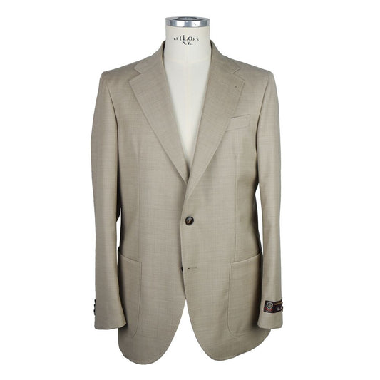 Emilio Romanelli Beige Ull Herr Blazer