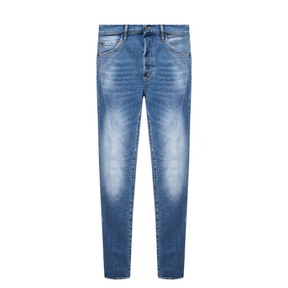 Dsquared² Blue Cotton Distressed Jean för män