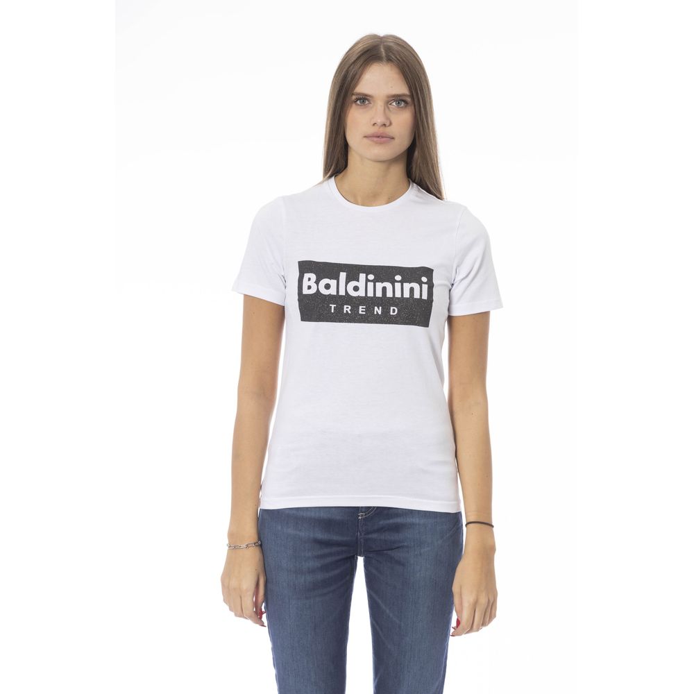 Camiseta de algodón blanca para mujer Baldinini Trend