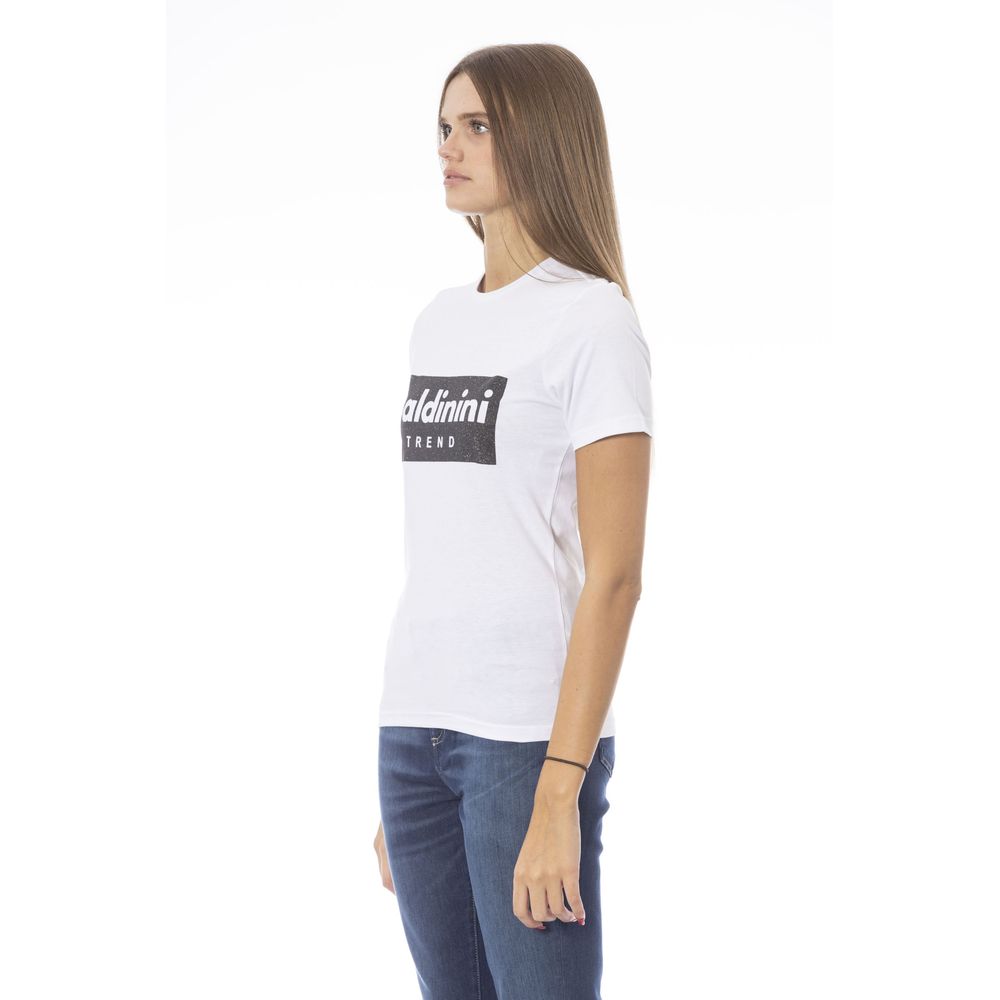 Camiseta de algodón blanca para mujer Baldinini Trend