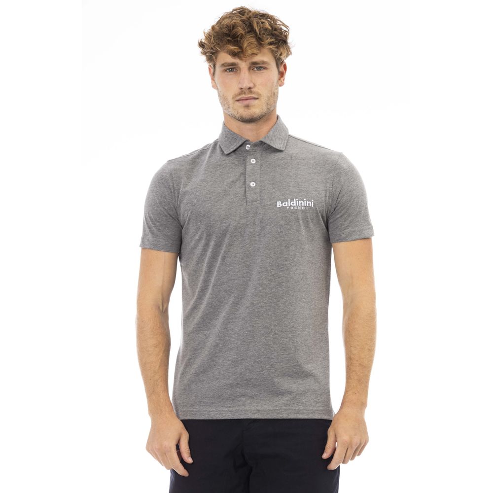 Polo Baldinini Trend de algodón gris para hombre