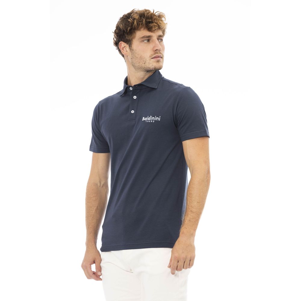 Baldinini Trend Blue Cotton Men Polo Shirt