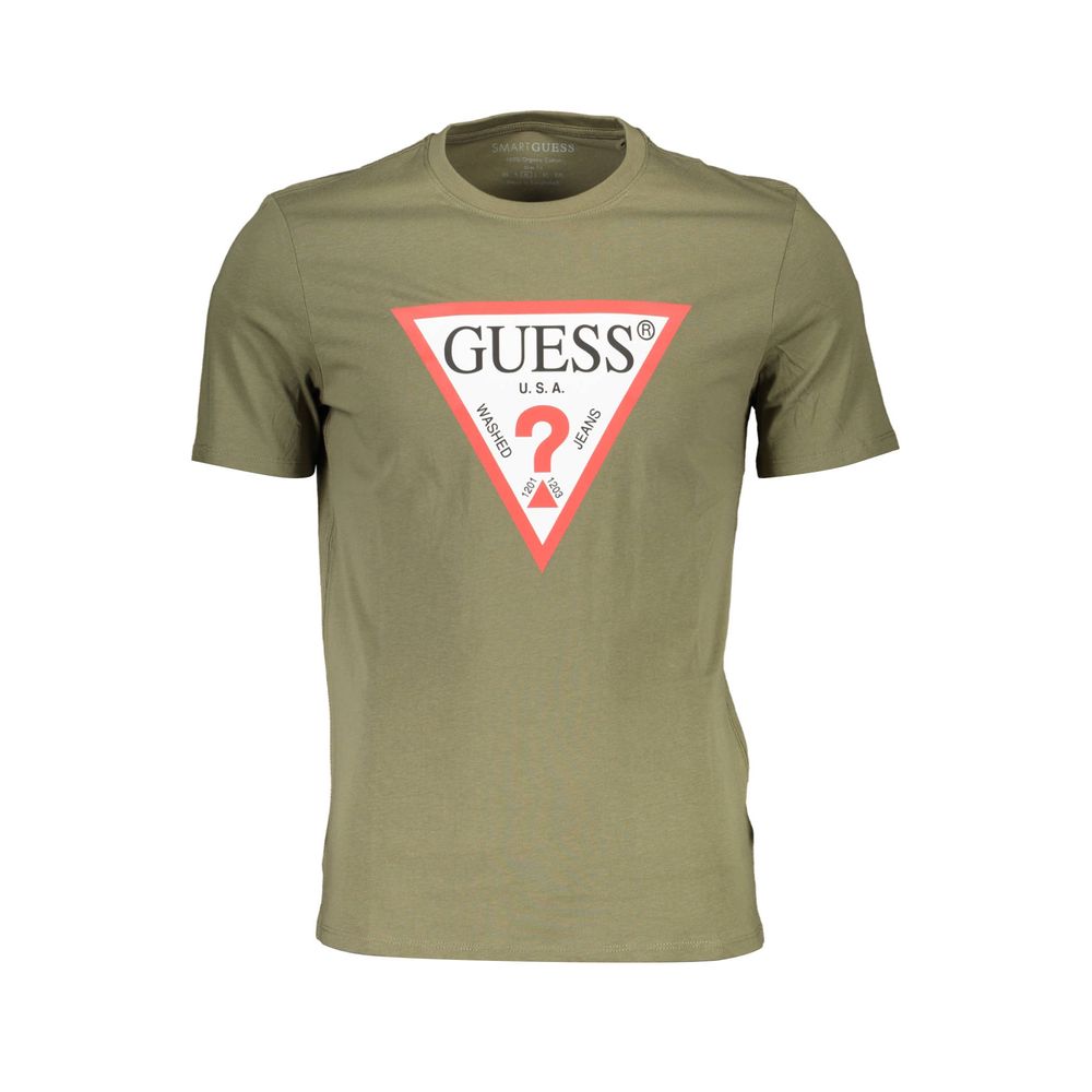 Guess Jeans Grön T-shirt för män i bomull