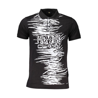 Cavalli Class Black Cotton Men Polo Shirt