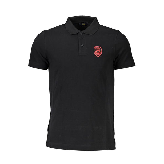 Polo de algodón negro para hombre Cavalli Class