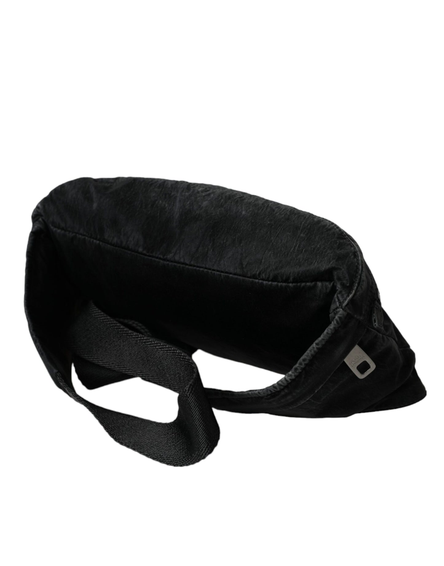 Dolce &amp; Gabbana Svart Nylon Logotyp Plaque Bälte Fanny Pack Väska