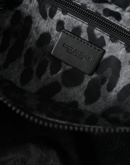 Dolce &amp; Gabbana Svart Nylon Logotyp Plaque Bälte Fanny Pack Väska