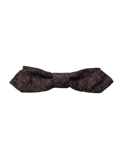 Dolce &amp; Gabbana Maroon sidenmönstrad justerbar hals Papillon fluga