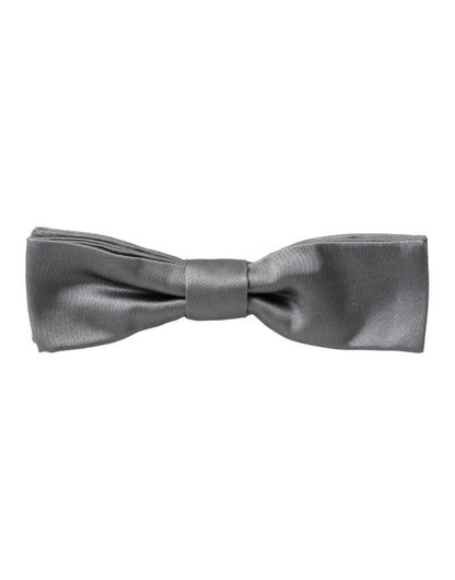 Pajarita Papillon ajustable para hombre con cuello en seda satinada gris de Dolce &amp; Gabbana