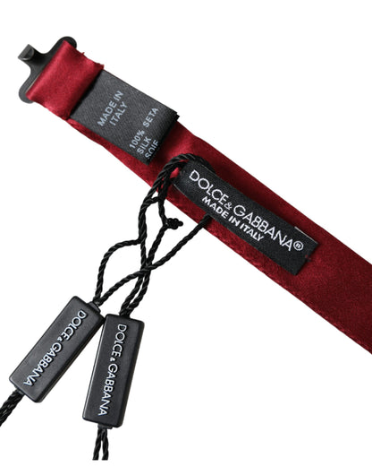 Pajarita ajustable para hombre de seda satinada roja de Dolce &amp; Gabbana