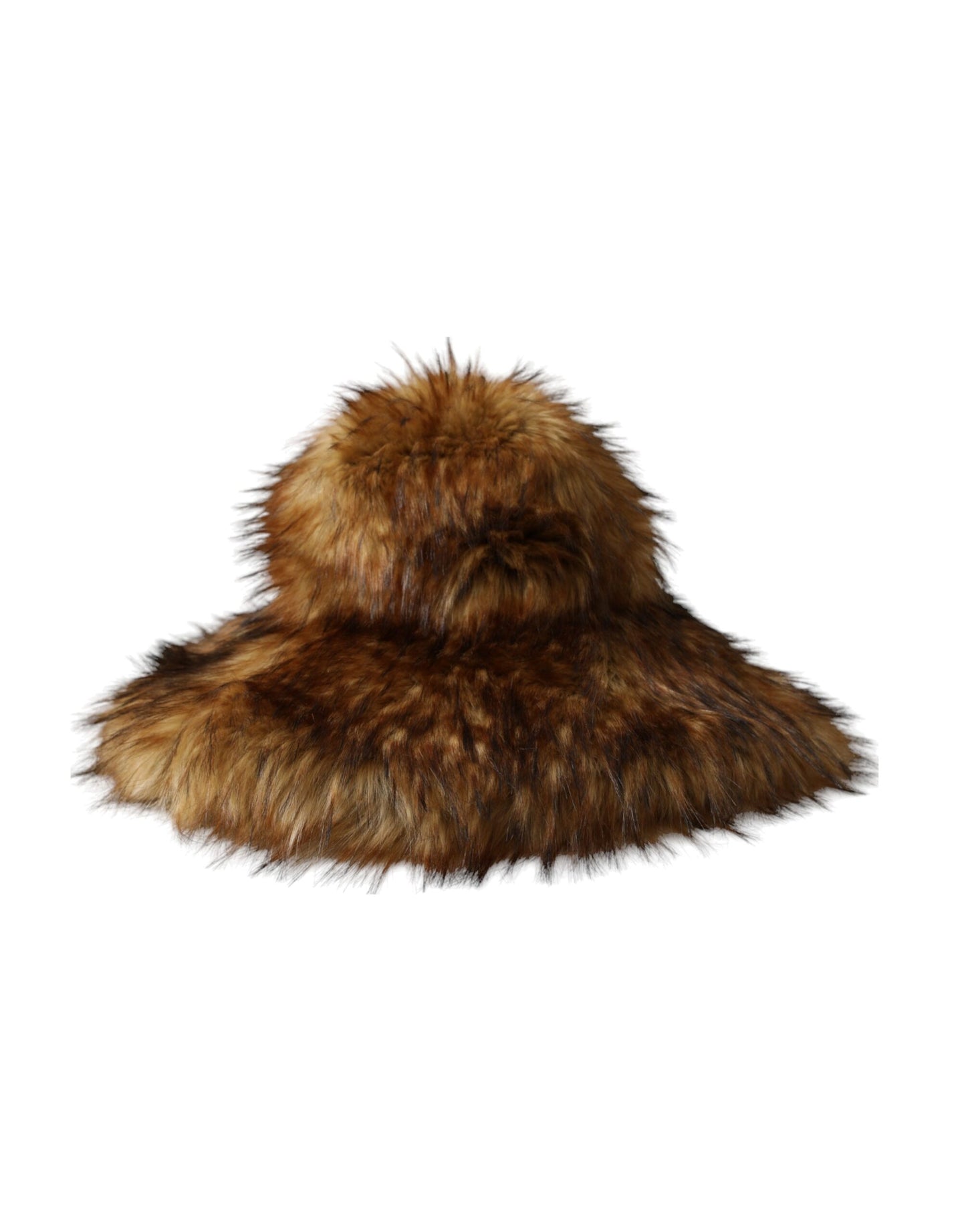 Dolce & Gabbana Brown Modacrylic Faux Fur Bucket Hat