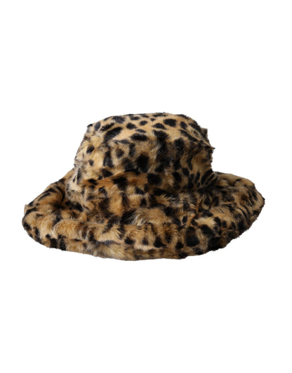 Sombrero de pescador de piel de leopardo marrón para mujer de Dolce &amp; Gabbana