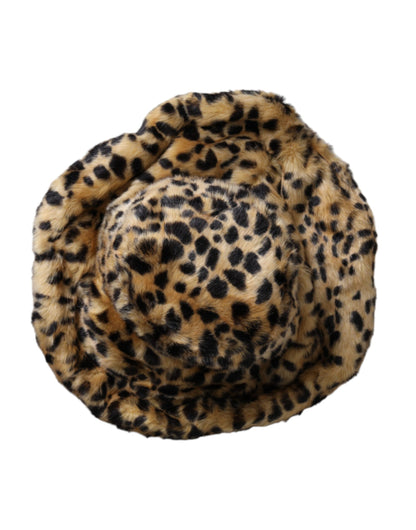 Sombrero de pescador de piel de leopardo marrón para mujer de Dolce &amp; Gabbana