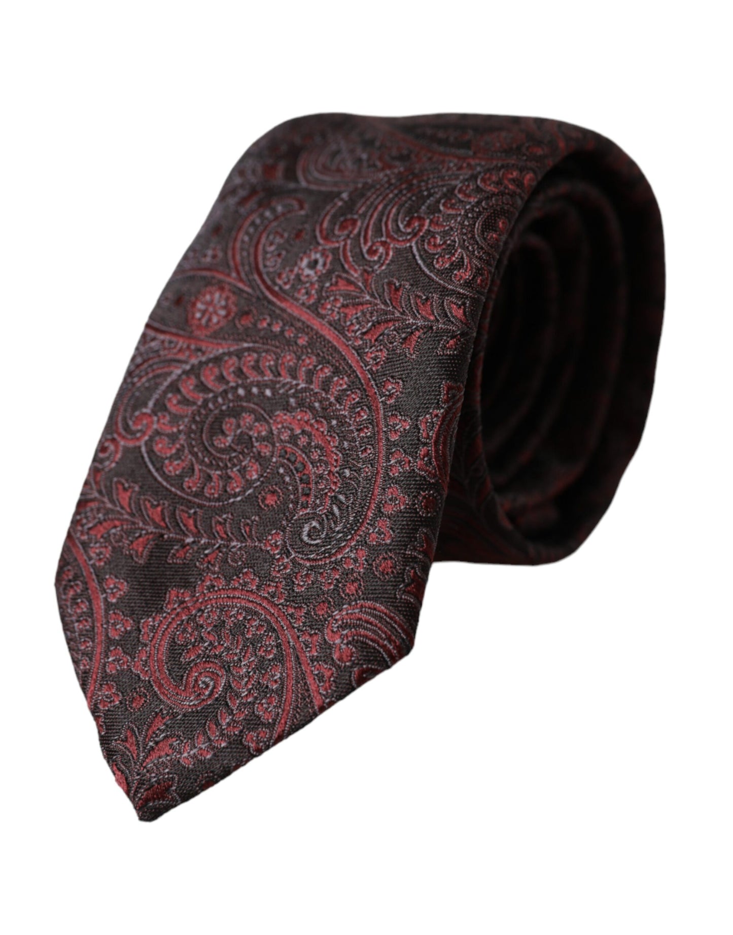 Corbata ajustable de seda con estampado burdeos de Dolce &amp; Gabbana para hombre