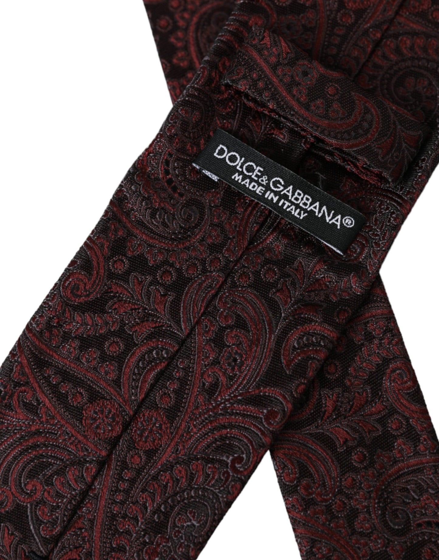 Corbata ajustable de seda con estampado burdeos de Dolce &amp; Gabbana para hombre