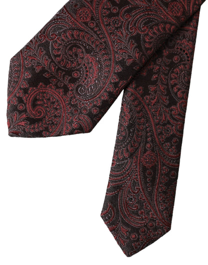 Corbata ajustable de seda con estampado burdeos de Dolce &amp; Gabbana para hombre