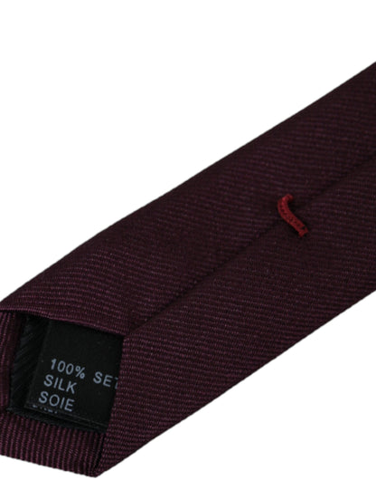 Dolce &amp; Gabbana Bordeaux Solid 100 % siden justerbar slips för män