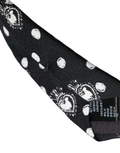 Dolce &amp; Gabbana Black Heart Polka Dot justerbar slips