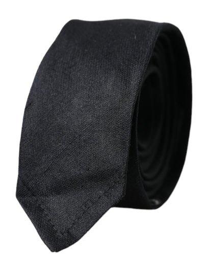 Corbata ajustable Dolce &amp; Gabbana de seda 100 % negra lisa