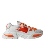 Dolce &amp; Gabbana Vit Orange Airmaster Low Top Sneakers Skor