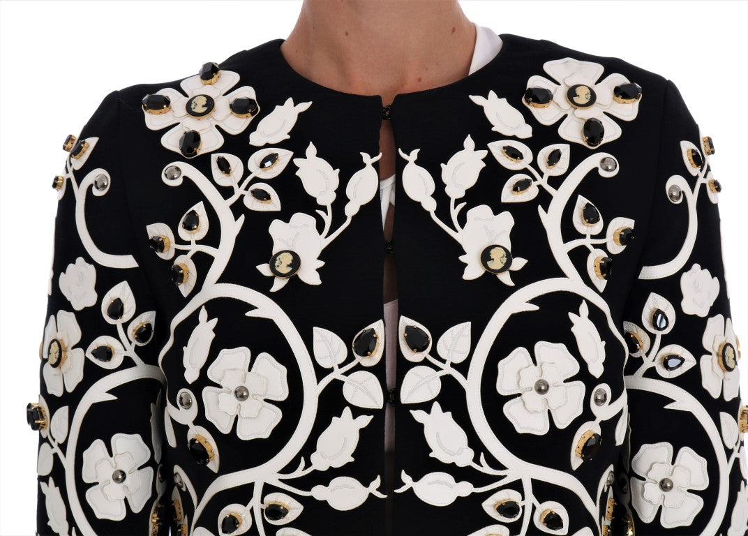 Dolce &amp; Gabbana blommig broderad kristallullsjacka