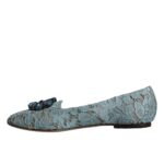 Dolce &amp; Gabbana Blue Lace Crystal Ballet Flats Loafers Skor