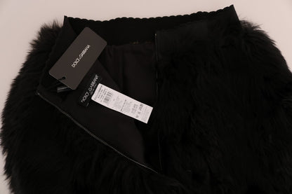 Dolce &amp; Gabbana Exquisite Black Mink Fur Mini Shorts