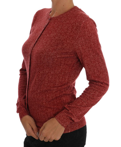 Dolce &amp; Gabbana Röd Wool Cardigan Tröja