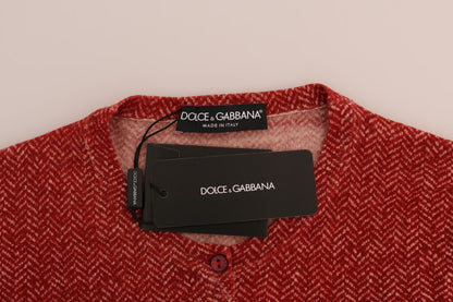 Dolce &amp; Gabbana Röd Wool Cardigan Tröja