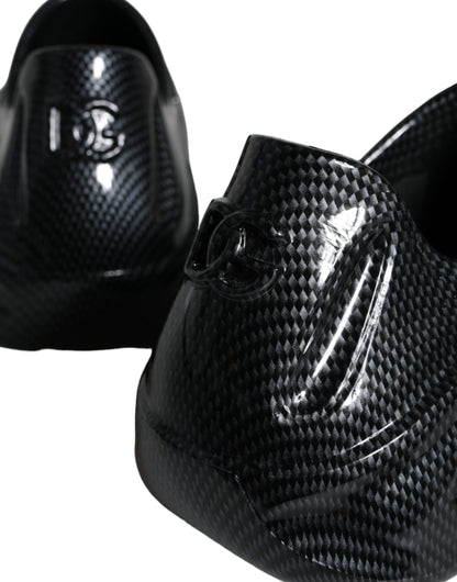 Zapatillas deportivas de caña baja con diseño de juguete de goma laminada en negro de Dolce &amp; Gabbana para hombre