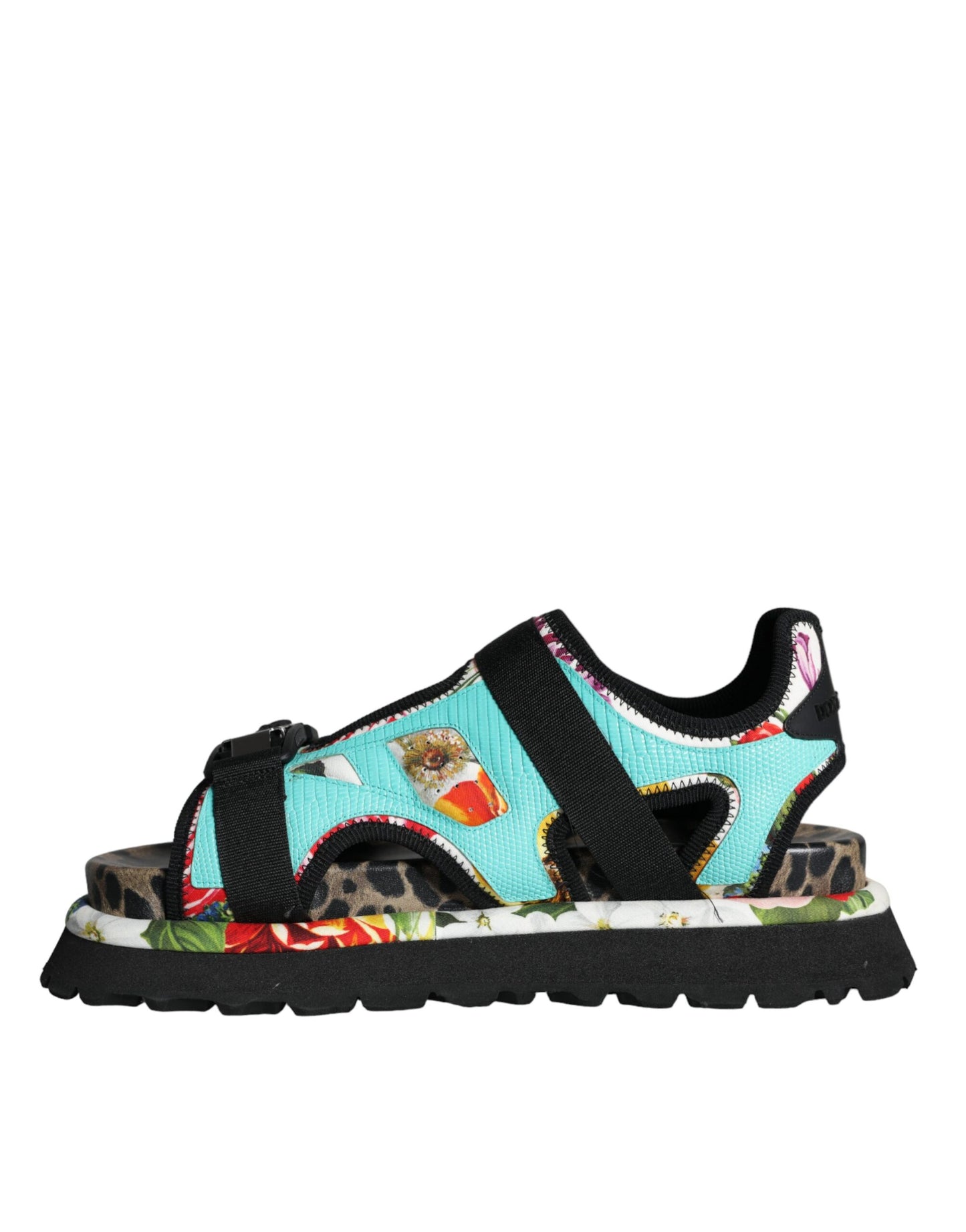 Dolce &amp; Gabbana Multicolor Patchwork Slides Sandaler Män Skor