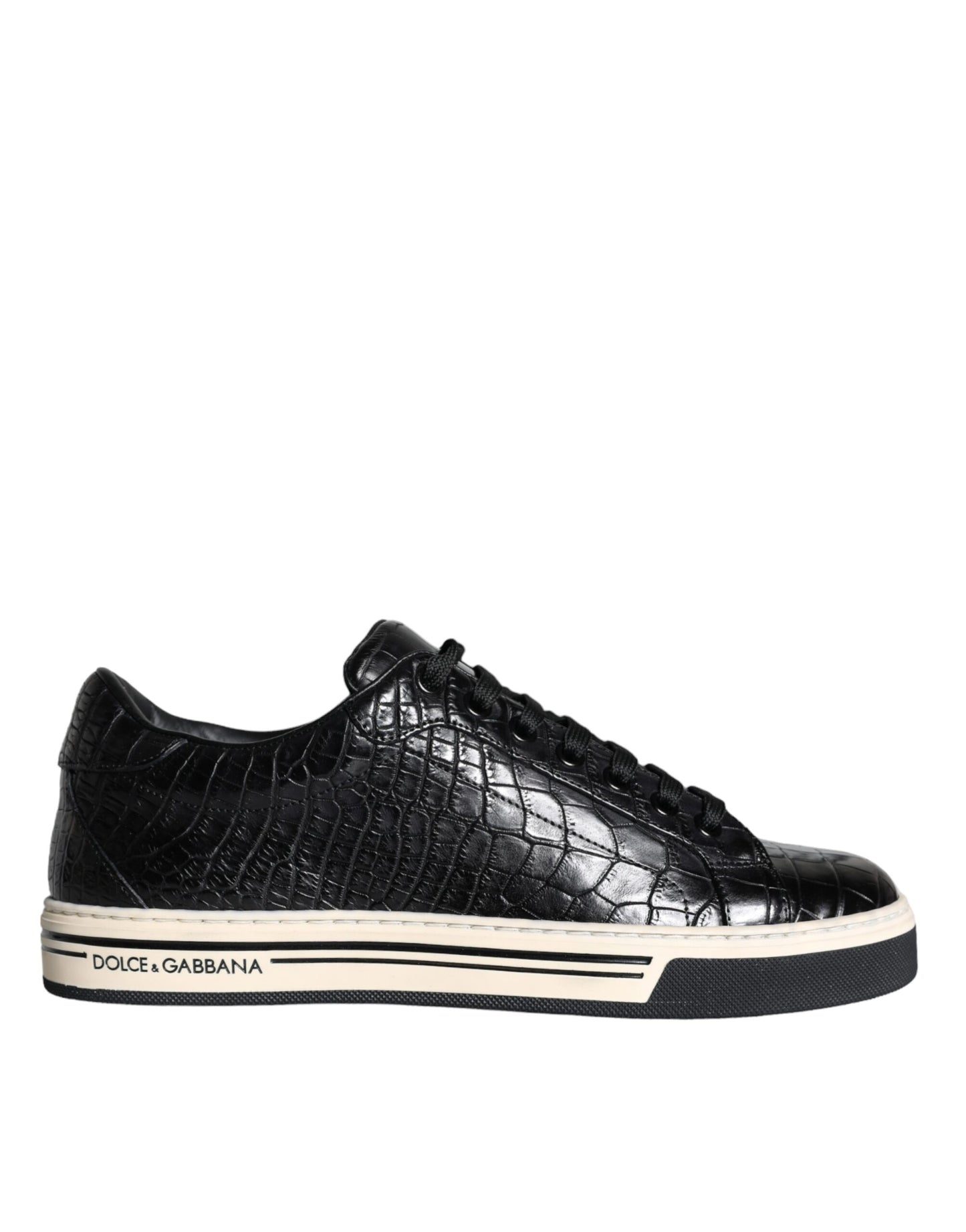 Zapatillas bajas de cuero negro para hombre de Dolce &amp; Gabbana