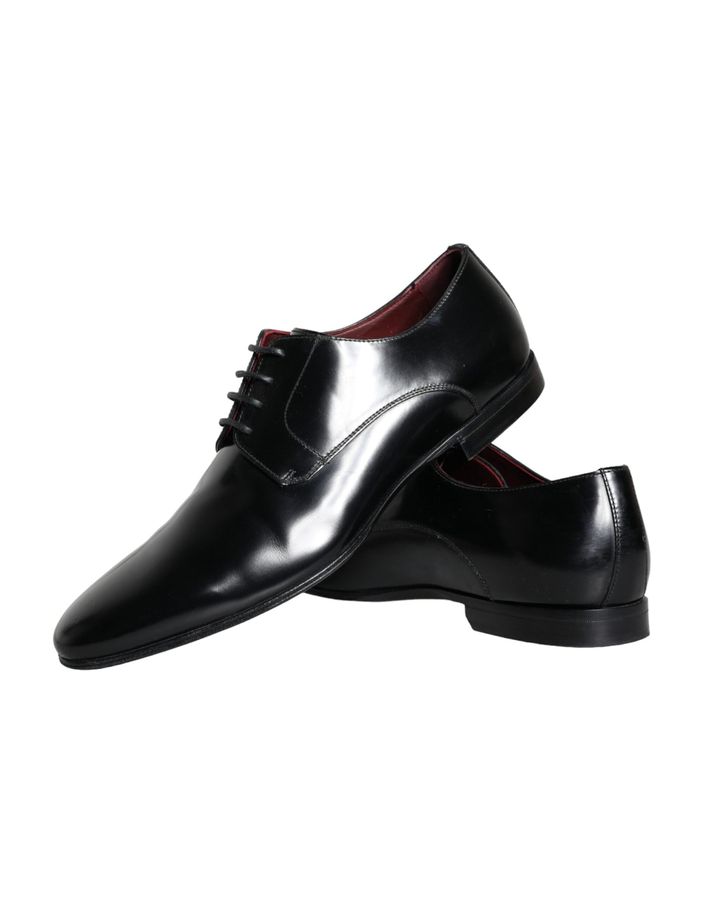 Zapatos de vestir formales Derby de cuero negro de Dolce &amp; Gabbana para hombre