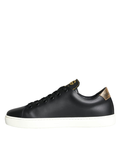 Dolce &amp; Gabbana Svarta Portofino Sacred Heart Sneakers Skor