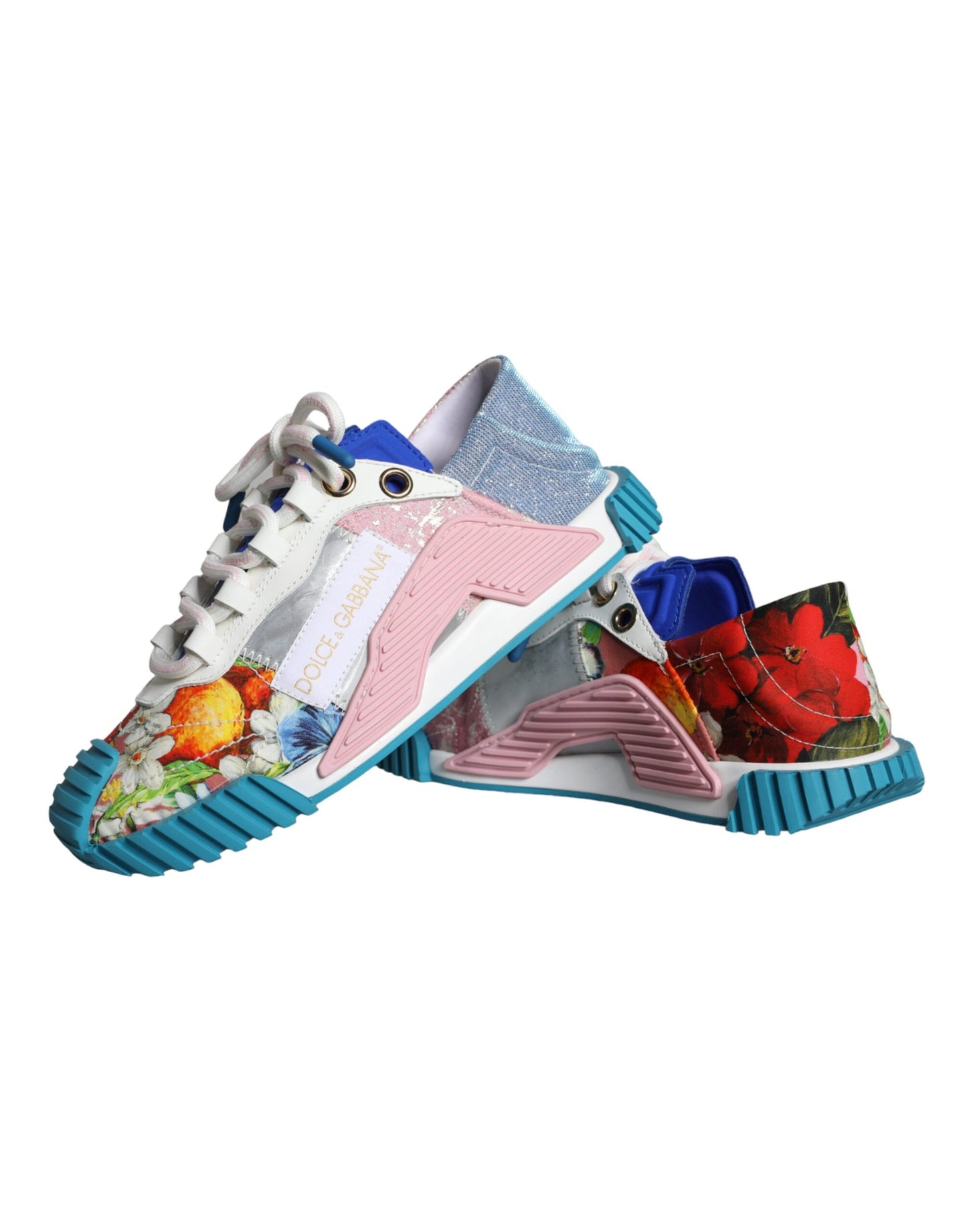 Dolce &amp; Gabbana Multicolor Patchwork NS1 Sneakerskor med låg topp