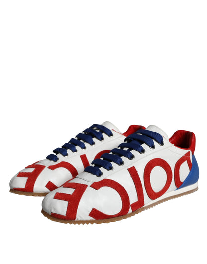 Dolce &amp; Gabbana Multicolor Läder Logotyp Casual Sneakers Skor