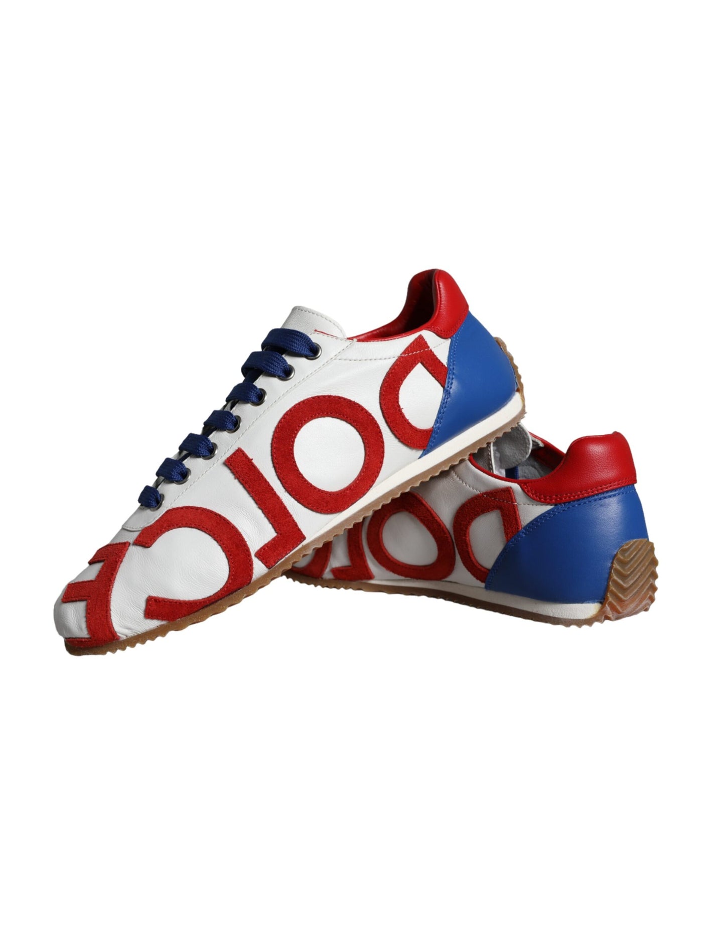 Dolce &amp; Gabbana Multicolor Läder Logotyp Casual Sneakers Skor