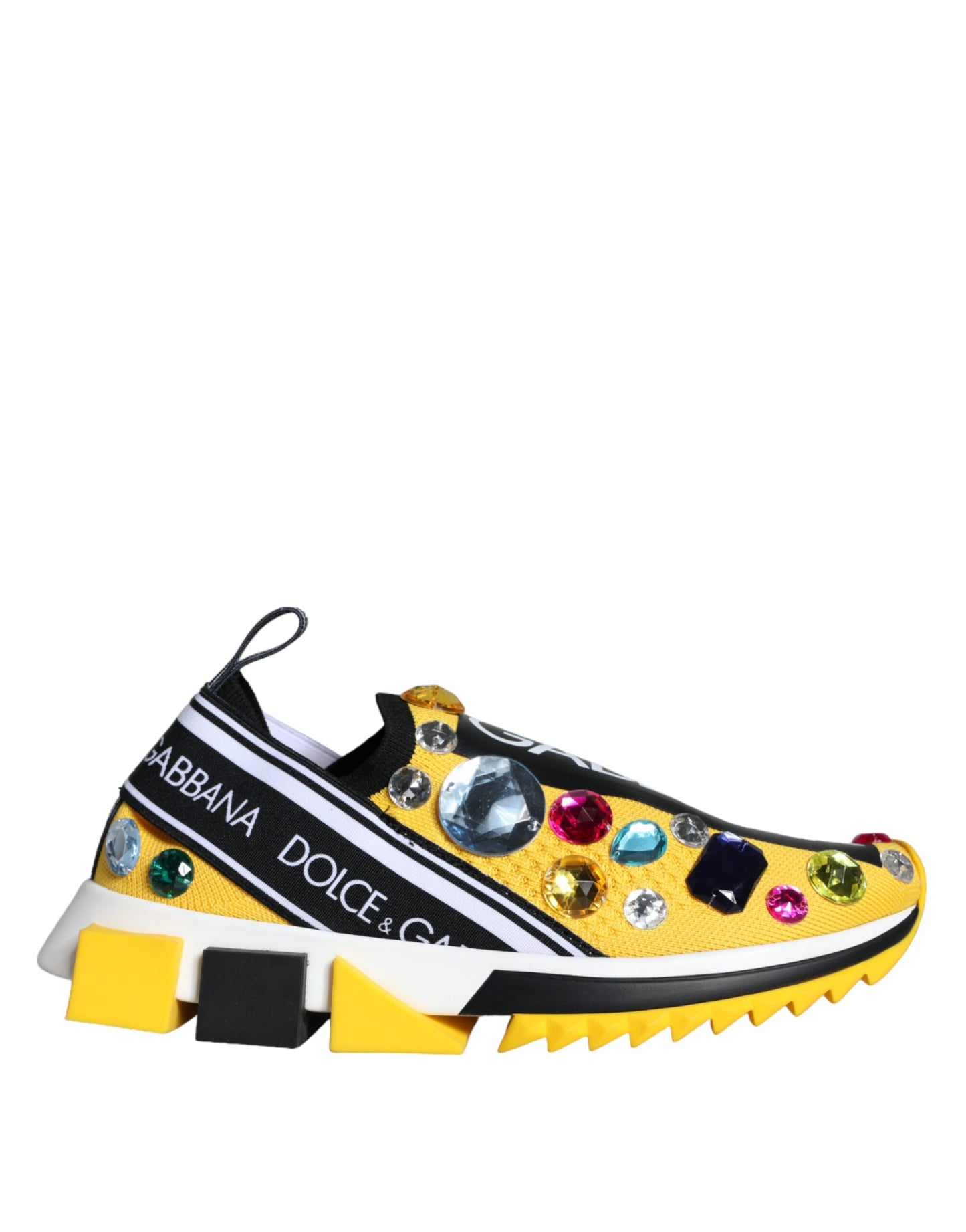 Dolce &amp; Gabbana Gul Sorrento Crystals Sneakers Damskor