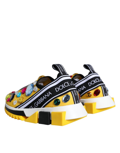 Dolce &amp; Gabbana Gul Sorrento Crystals Sneakers Damskor