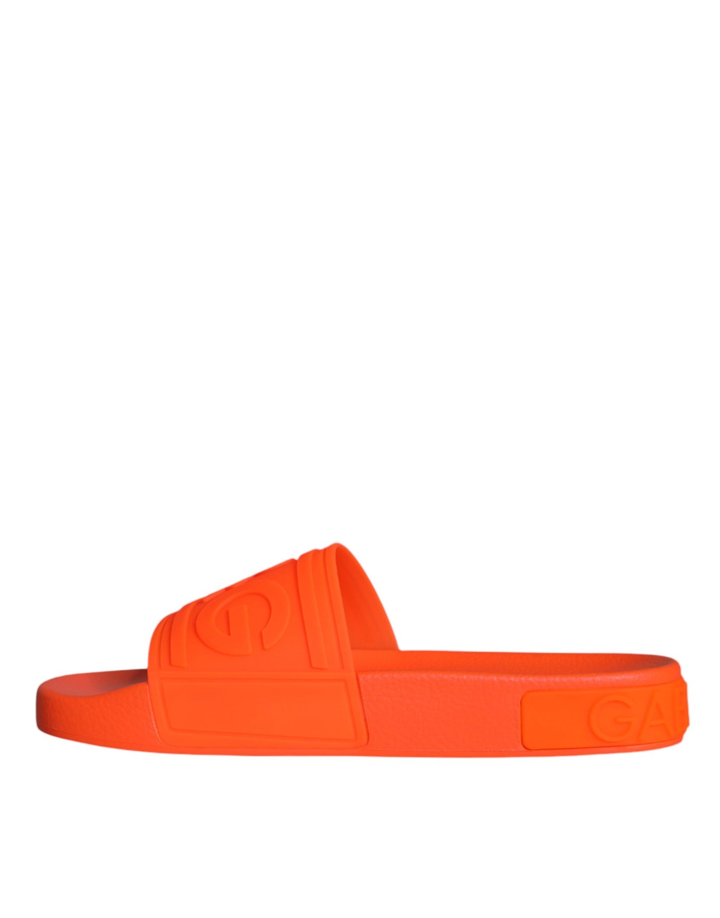 Dolce &amp; Gabbana Orange Rubber Slides Sandaler Strandkläder Skor