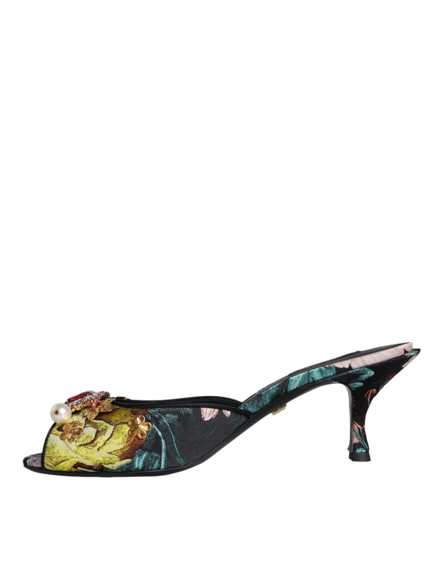 Dolce & Gabbana Multicolor Crystal Slip On Sandals Shoes