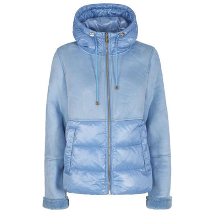 Yes Zee Light Blue Nylon Women Jacket