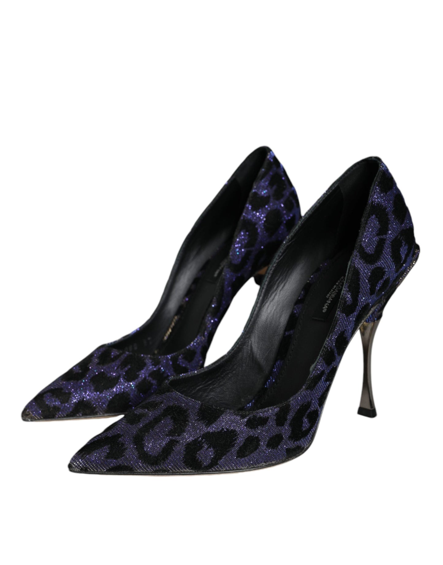 Dolce & Gabbana Violet Leopard Lurex High Heels Pumps Shoes