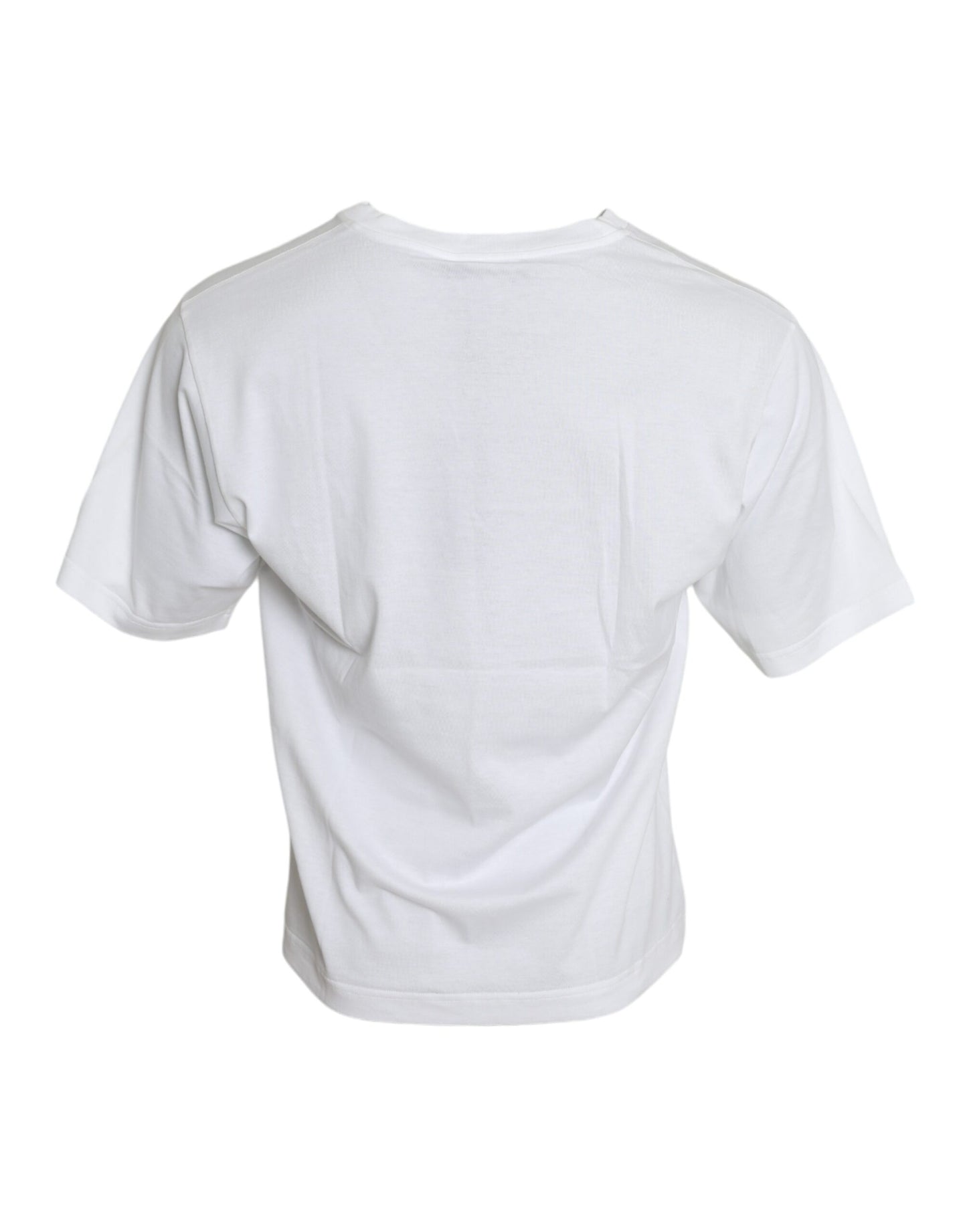 Camiseta de manga corta con cuello redondo de algodón blanco de Dolce &amp; Gabbana