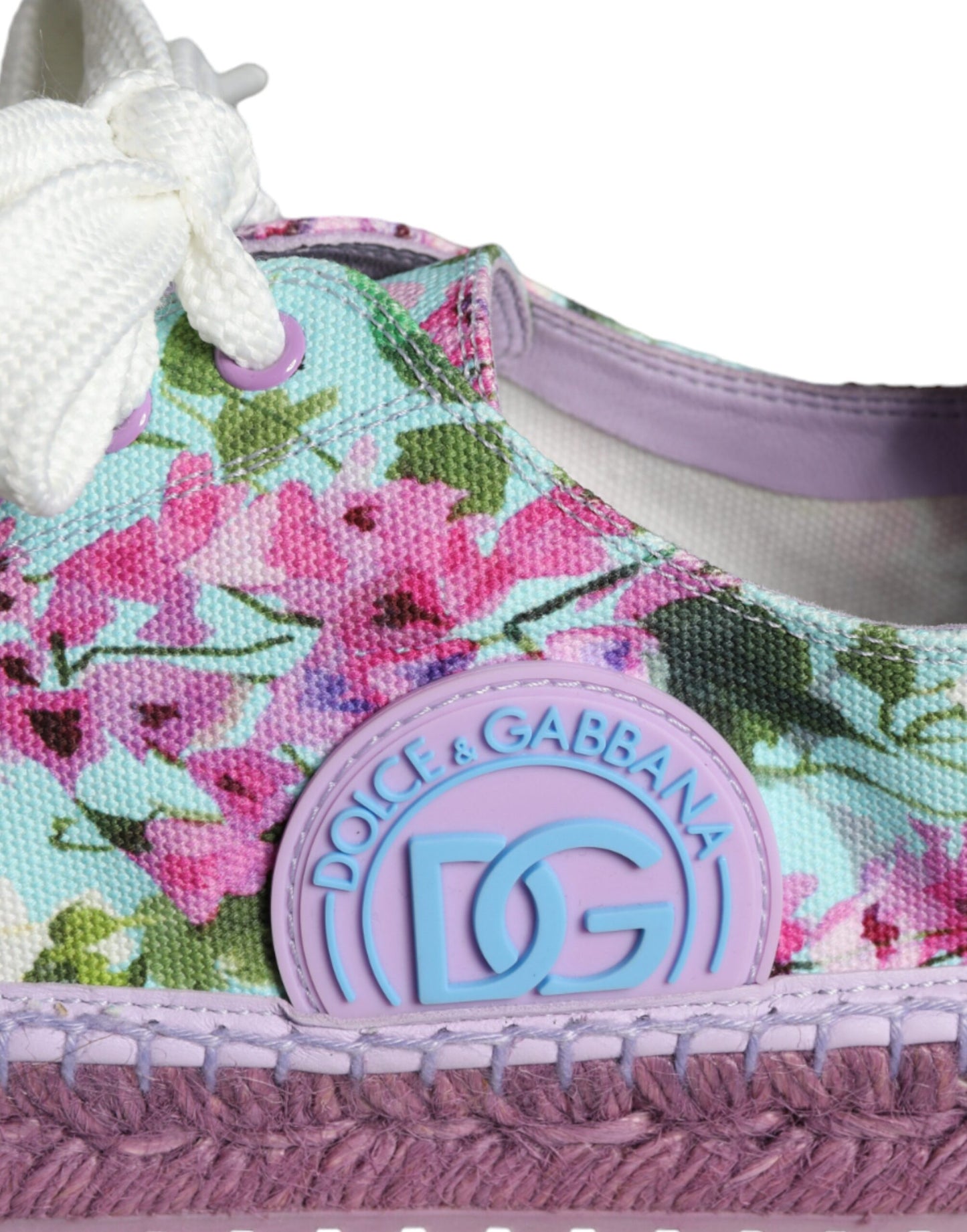 Zapatillas deportivas con alpargatas de lona multicolor y estampado floral de Dolce &amp; Gabbana