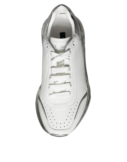 Zapatillas deportivas Daymaster de piel en color blanco y plateado de Dolce &amp; Gabbana