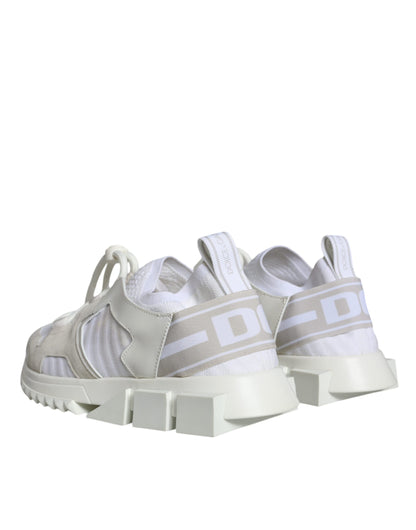 Dolce &amp; Gabbana White Mesh Sorrento Trekking Sneakers Skor