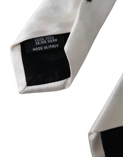 Corbata ajustable de seda satinada blanca para hombre de Dolce &amp; Gabbana